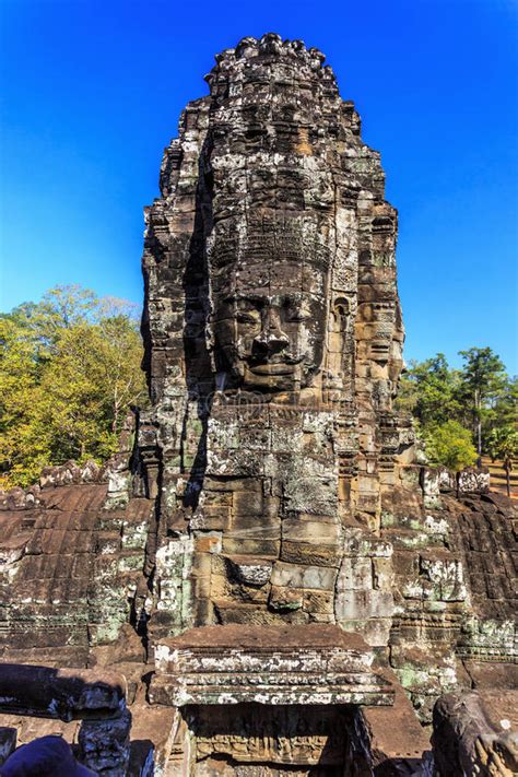 Ancient Bayon Temple In Angkor Thom Siem Reap Cambodia Stock Photo