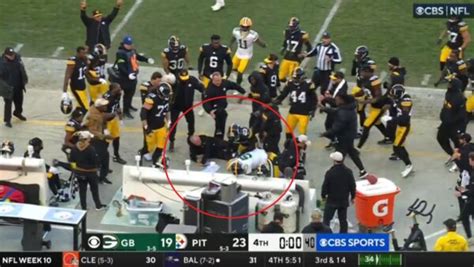 Steelers And Packers Have Big Sideline Fight After Game Ending Late Hit