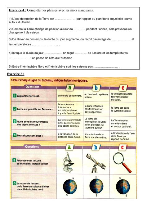 Exercices Sciences Et Technologie Cycle 3 Saint Gab