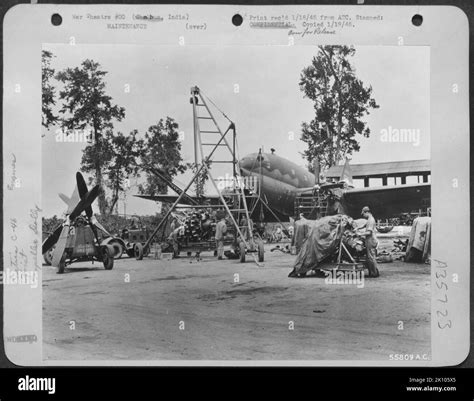 Aircraft Burma India Maintenance Engines War Stock Photo Alamy