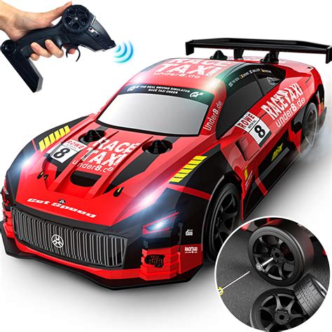 Drift RC Cars - Remote Control Car 1:24 Scale 4WD 15KM/H High Speed Racing Vehicle with LED ...