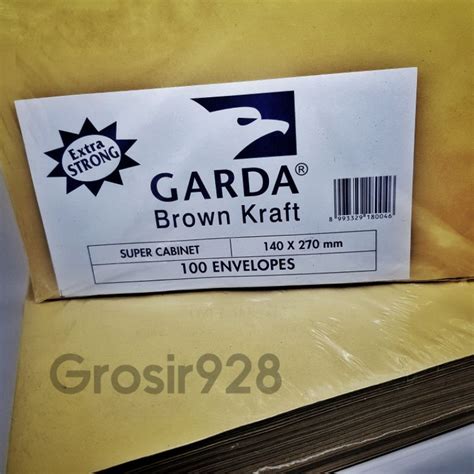 Jual Brown Kraft Amplop Coklat Garda Super Kabinet Polos 140 X 270 Mm