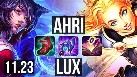 AHRI Vs LUX MID 6 0 9 900K Mastery Dominating EUW Master 11