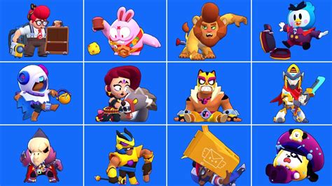 All Brawlers Skins Losing Pose Brawl Stars Youtube