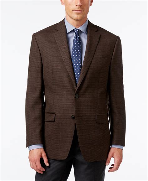 Lauren Ralph Lauren Mens Classic Fit Brown Herringbone Sport Coat Macys