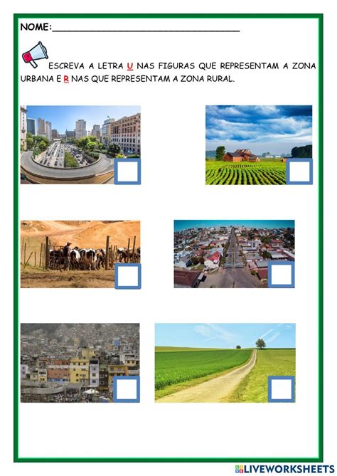 Zona Urbana E Rural Atividades