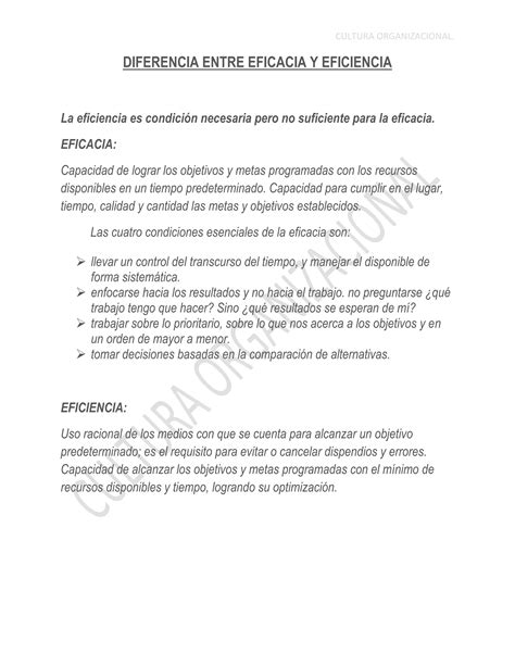 Diferencia Entre Eficacia Y Eficiencia Pdf Descarga Gratuita