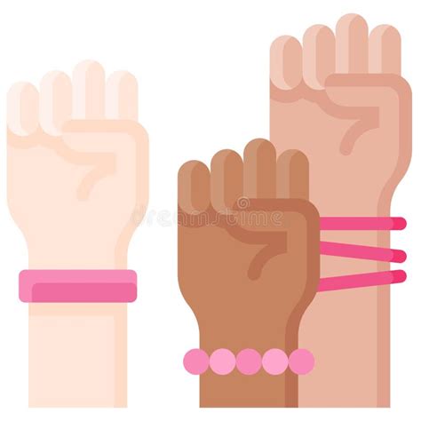 Many Raised Fists Icon International Women`s Day Related Vector Stock