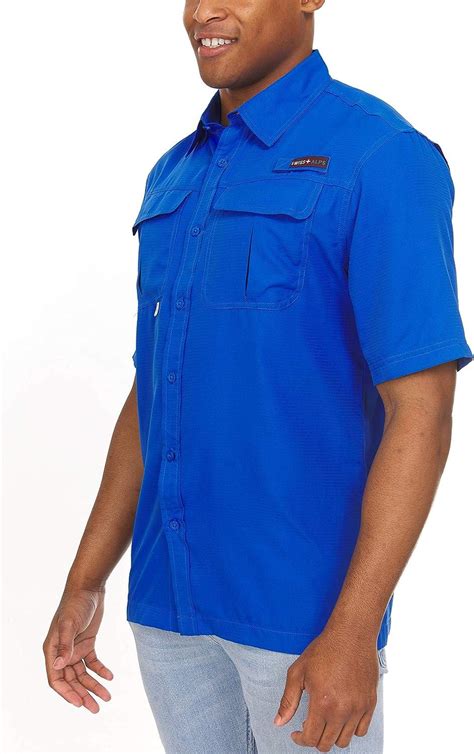 Swiss Alps Mens Lightweight Breathable Fishing Shirt Deep Blue Large