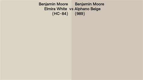 Benjamin Moore Elmira White Vs Alphano Beige Side By Side Comparison