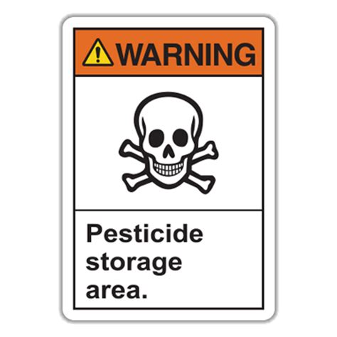 W7 Warning Pesticide Storage Area Hall Signs