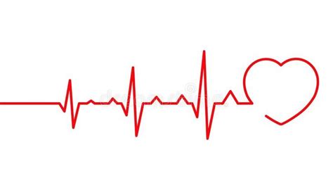 Heart Pulse Cardiogram Line Vector Illustration Heartbeat Heart Pulse Cardio Sponsored