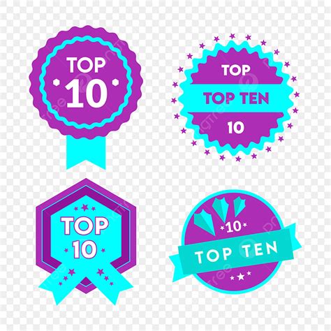 Top Ten Vector Art PNG Top Ten Badges Collection Top 10 Badge Badges