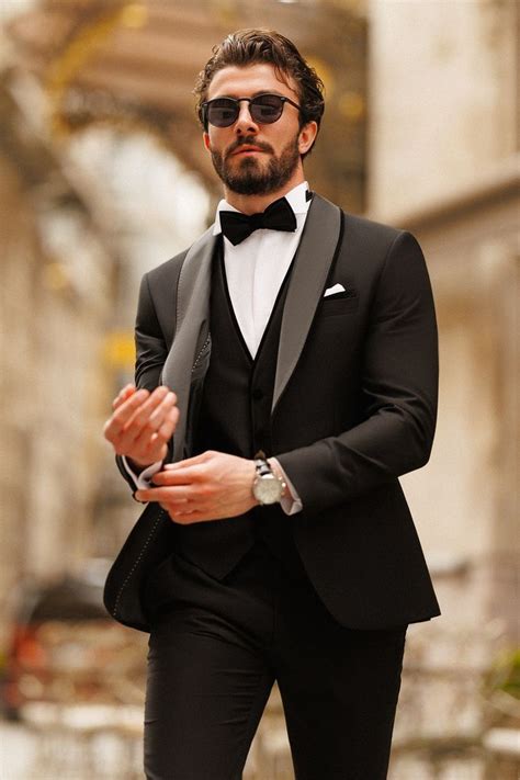 Black Slim Fit Tuxedo Piece Viossi Slim Fit Suit Men Wedding