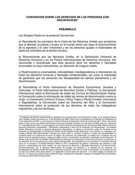 Convenci N Sobre Los Derechos De Las Personas Con Discapacidad Salom