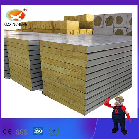 Heat Insulation Fireproof Rock Wool Sandwich Panel For Wall Roof