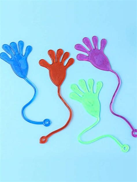 20pcspack Random Color Stretchy Sticky Hand Toy Wall Climbing Hand Palm April Fools Day Toy