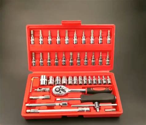 46Pcs 1 4 Tools Screwdriver Box Socket Set Tool Box Set Ratchet