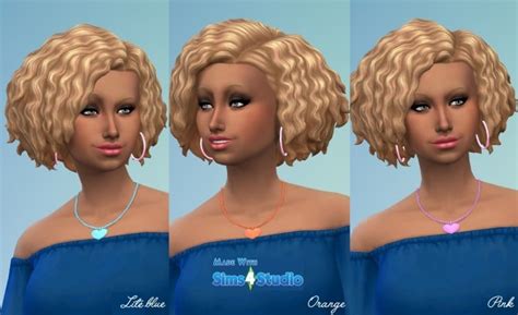 Charmheart Necklace 6 Colours By Wendy35pearly Sims 4 Jewelry