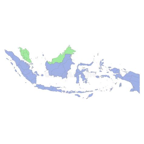 High Quality Political Map Of Indonesia And Malaysia With Borders Of