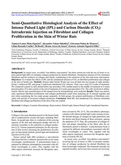 PDF Semi Quantitative Histological Analysis Of The Effect Of Intense