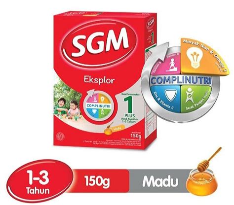 Sgm Eksplor Aktif 1 3 Tahun 150 Gr Madu Susu Formula Bayi Lanjutan