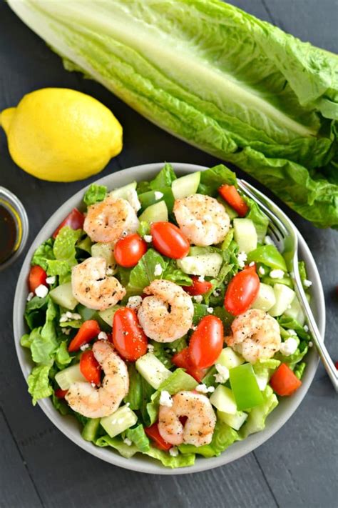 Greek Shrimp Salad {GF, Low Cal} - Skinny Fitalicious®