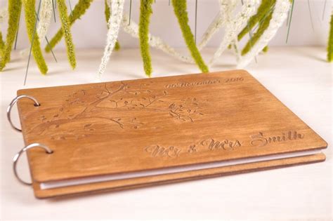 Wedding Guest Book Rustic Wedding Guest Book Wooden Wedding Etsy