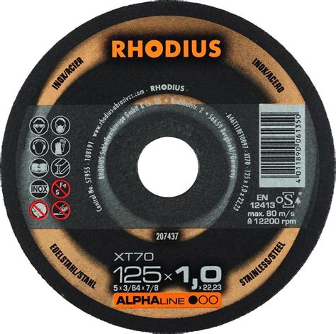 Rhodius ALPHALine I XT70 Doorslijpschijf Extra Dun 125 X 22 23 X