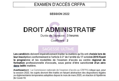 Corrig Epreuve Droit Administratif Crfpa