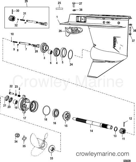 Gear Housing Propeller Shaft Gear Ratio Outboard Efi