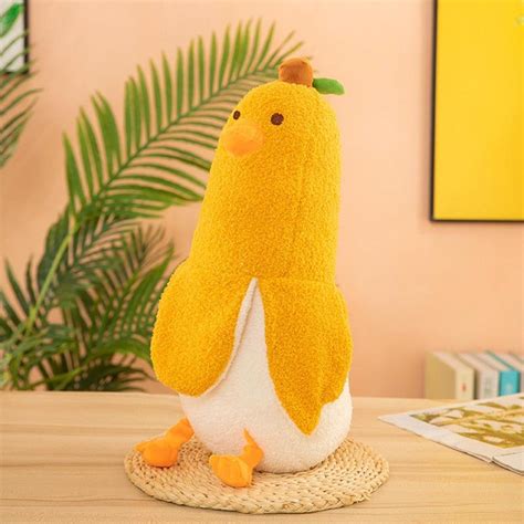 Banana Duck Plush Huggable Soft Pillow Free Shipping