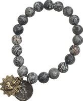 Miracle Icons By Mary Jo Pane Matte Gray Crazy Lace Agate Bracelet