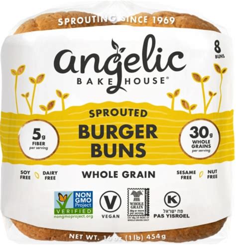 Angelic Bakehouse Sprouted Whole Grains Hamburger Buns Ct Oz