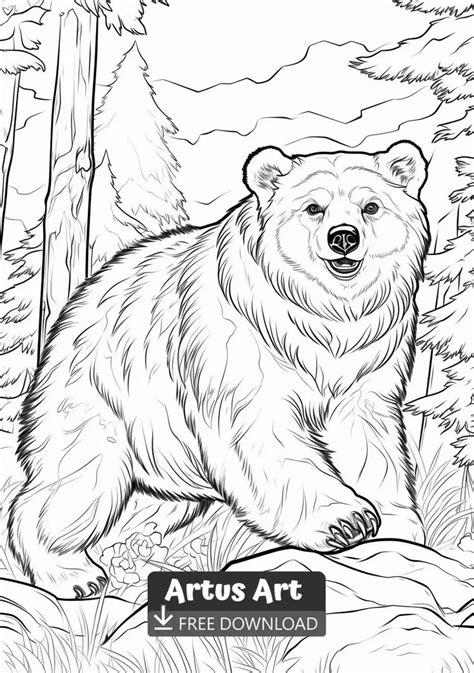 Bear Coloring Page | Bear coloring pages, Coloring pages, Animal coloring pages