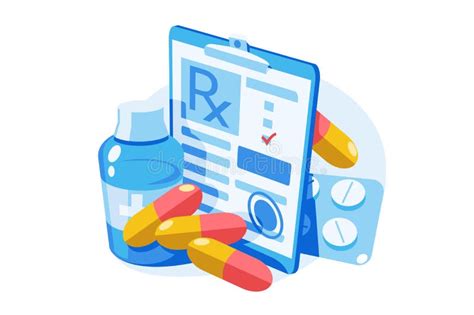 Medicine Prescription With Medicines Stock Vector Illustration Of