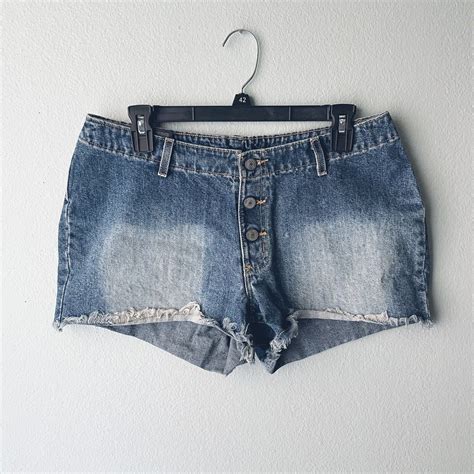 No Boundaries Y2k Low Rise Denim Shorts Gem