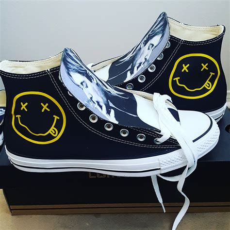 Custom Kurt Cobain Converse Custom Nirvana Chucks Adult - Etsy