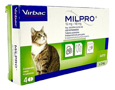 Desparasitante Virbac Felino Milpro 4 Tabletas Mayores 2 Kg MercadoLibre