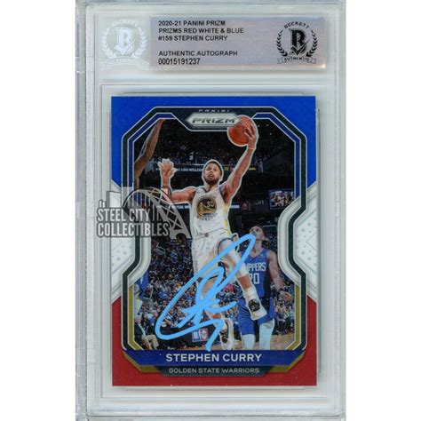 Stephen Curry Panini Prizm Red White Blue Autograph Card