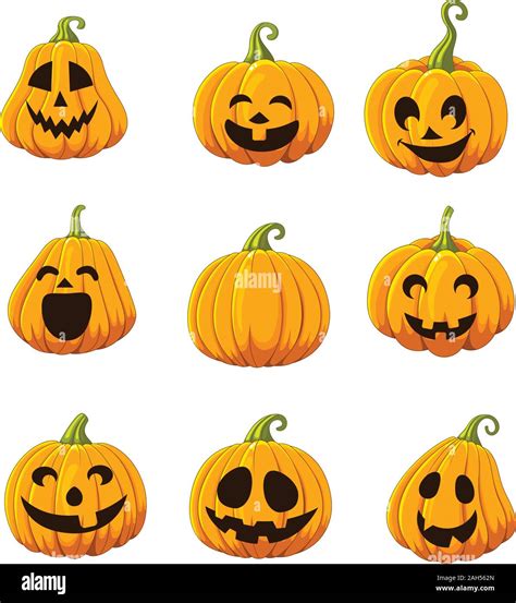 Set Of Halloween Pumpkin Stock Vector Image And Art Alamy