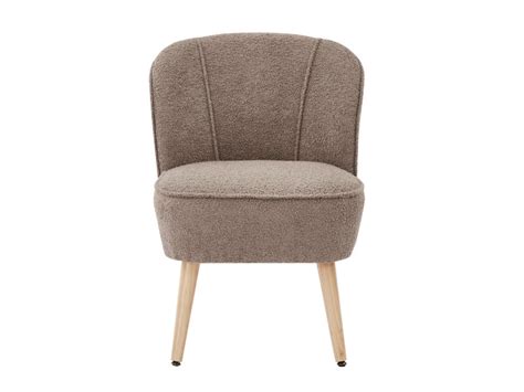 Fauteuil Tivoli Tissu Bouclette Taupe Conforama