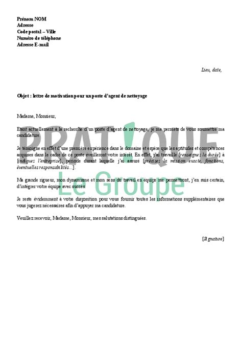 Lettre De Motivation Agent D Entretien Maison De Retraite