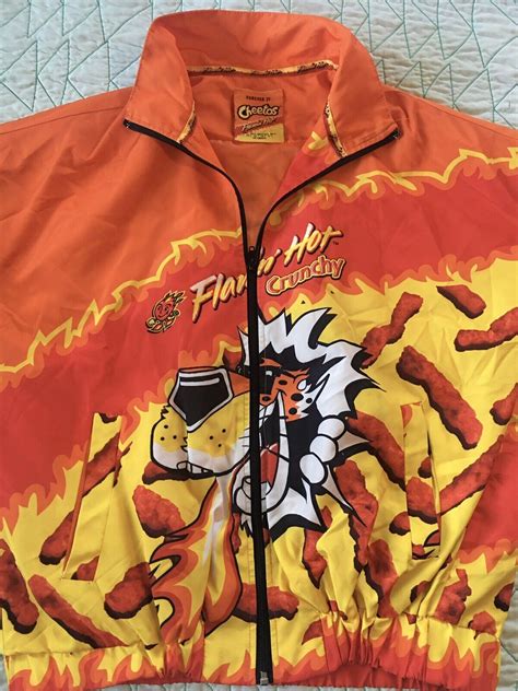 Forever 21 X Flaming Hot Cheetos Full Zip Jacket Wind Gem