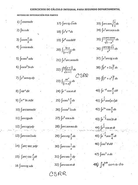 Cálculo Integral 2do Parcial Pdf