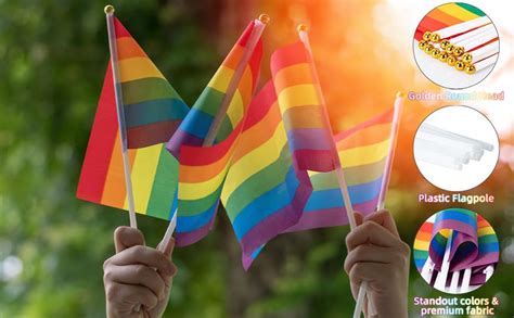 Kunoli Pride Flag Accessories 20pcs LGBTQ Mini Gay Flags Lesbian