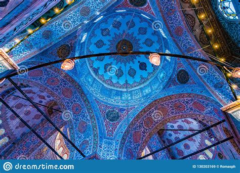 Interior of the Sultanahmet Mosque in Istanbul, Turkey Stock Image ...