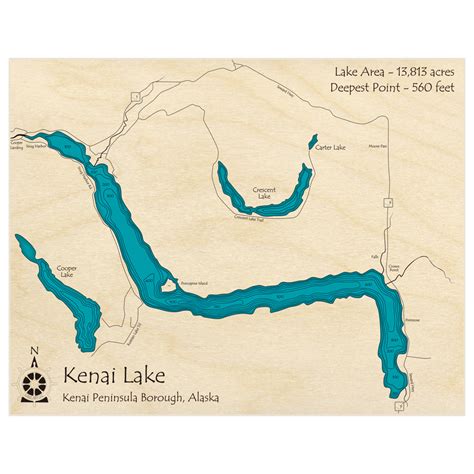 Kenai Lake Custom Laser Cut Art Lake Art Llc