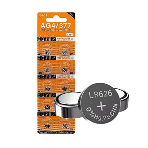 Cotchear 10pcs 1 5V AG4 LR626 Alkaline Button Battery L626 LR626 LR66