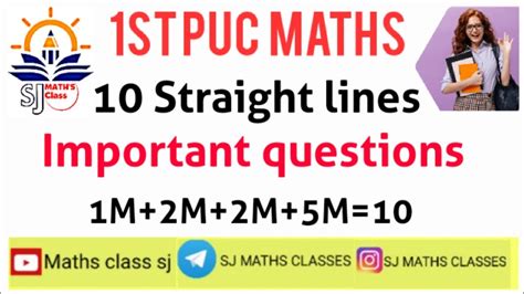 Straight Lines Imp Questions 1st Pu Straight Lines Fix Question Class